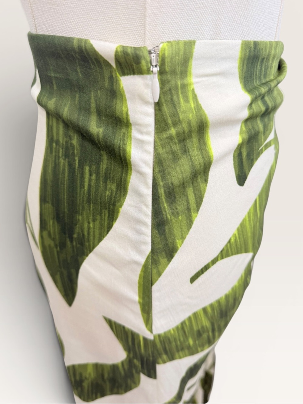 Antonio Melani M.G. Style Lyons Printed Faux Wrap Asymmetric Skirt Green Leaf - Picture 8 of 16